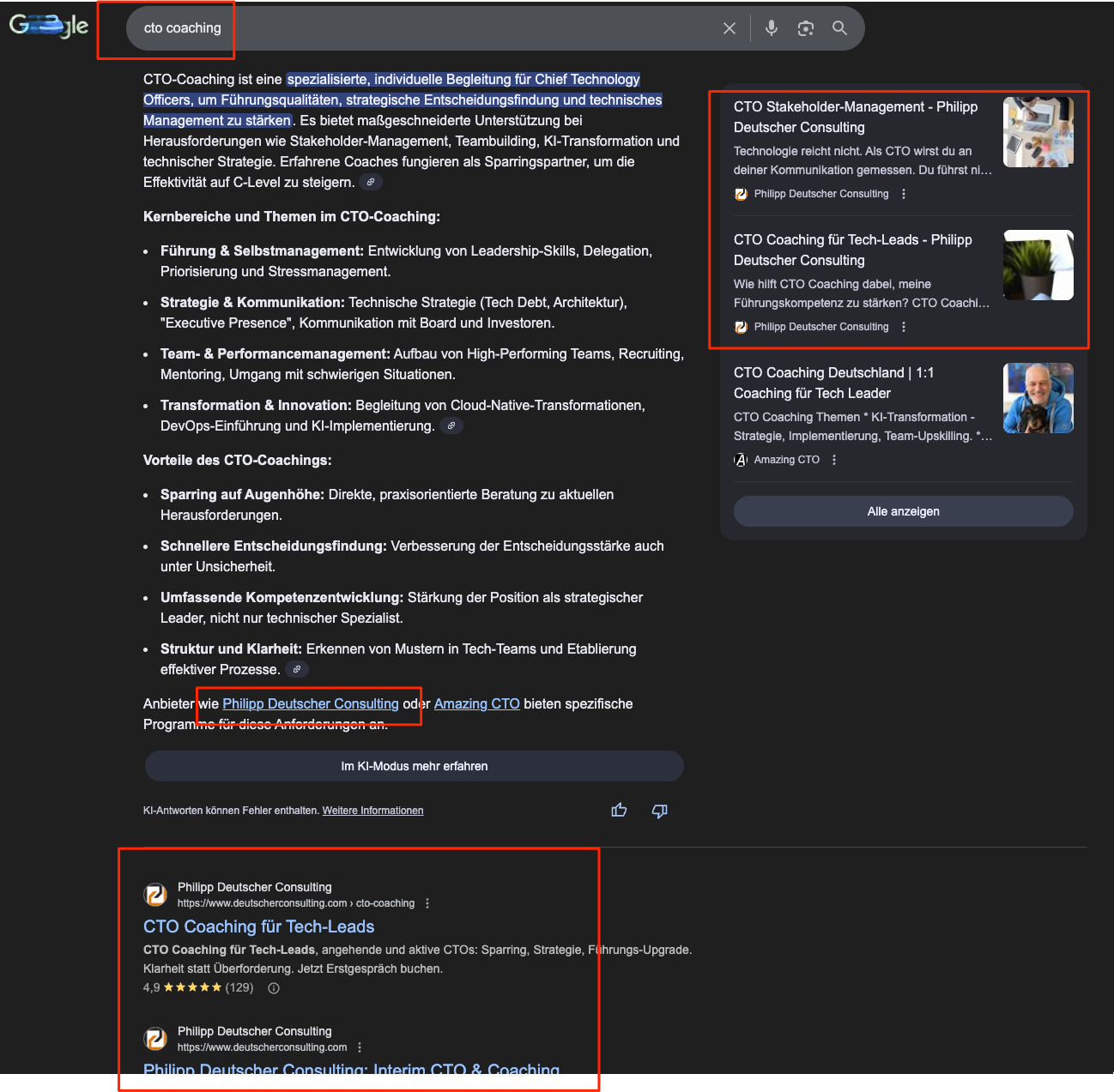 De invisible a #1 en Google + KI-Box