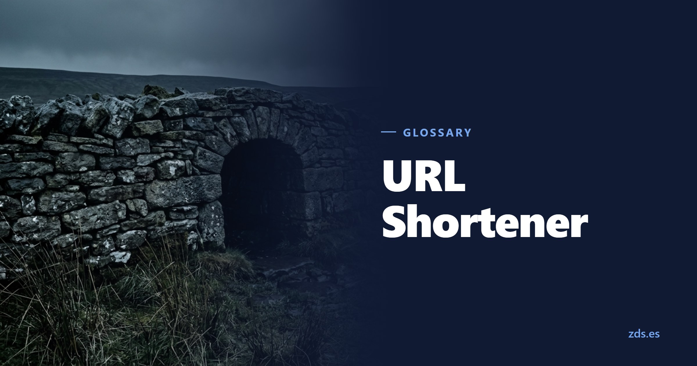 A low passage cut through a long dry stone wall — beside the title URL Shortener