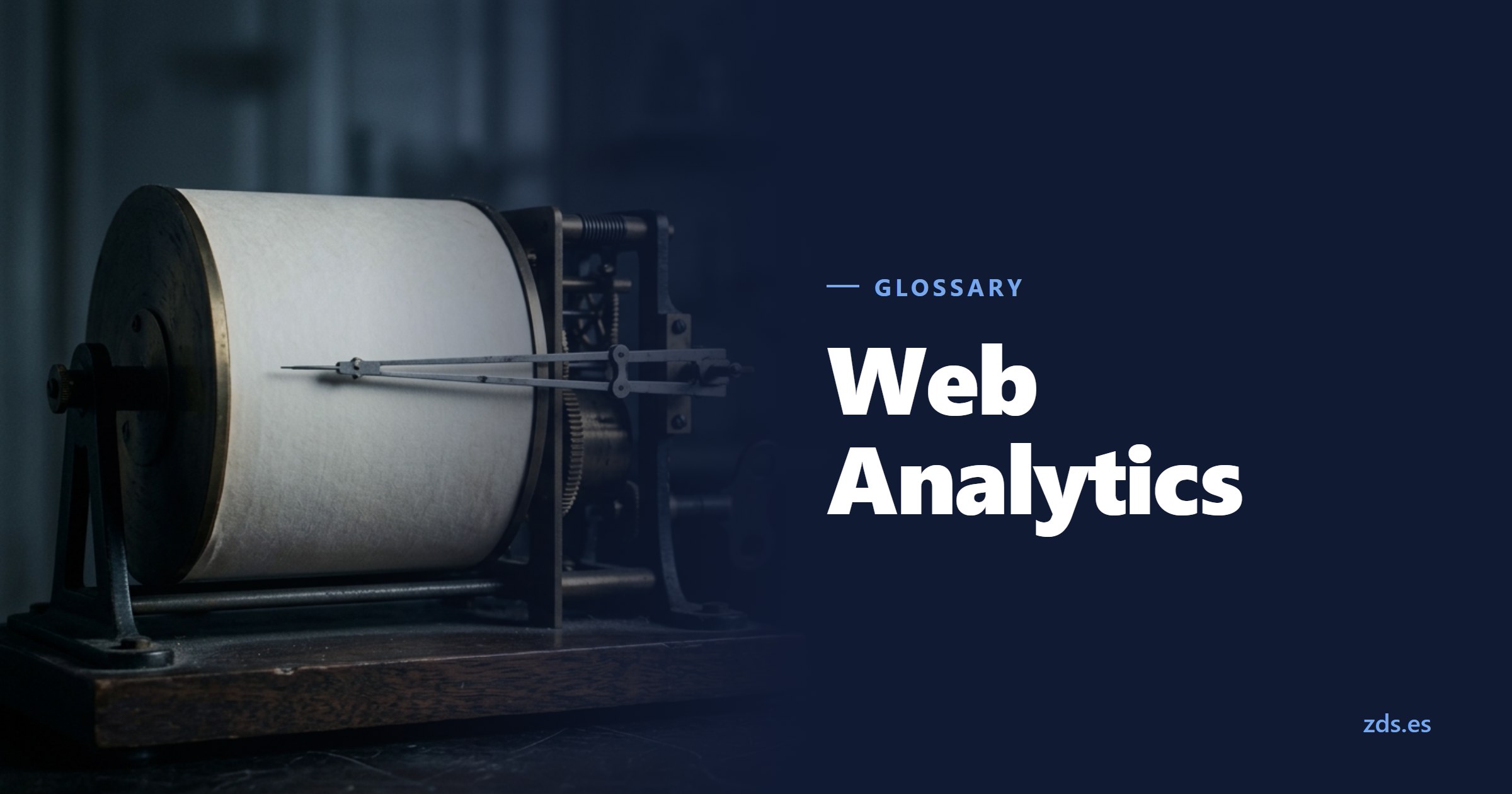 A seismograph drum, its paper without a single trace — beside the title Web Analytics