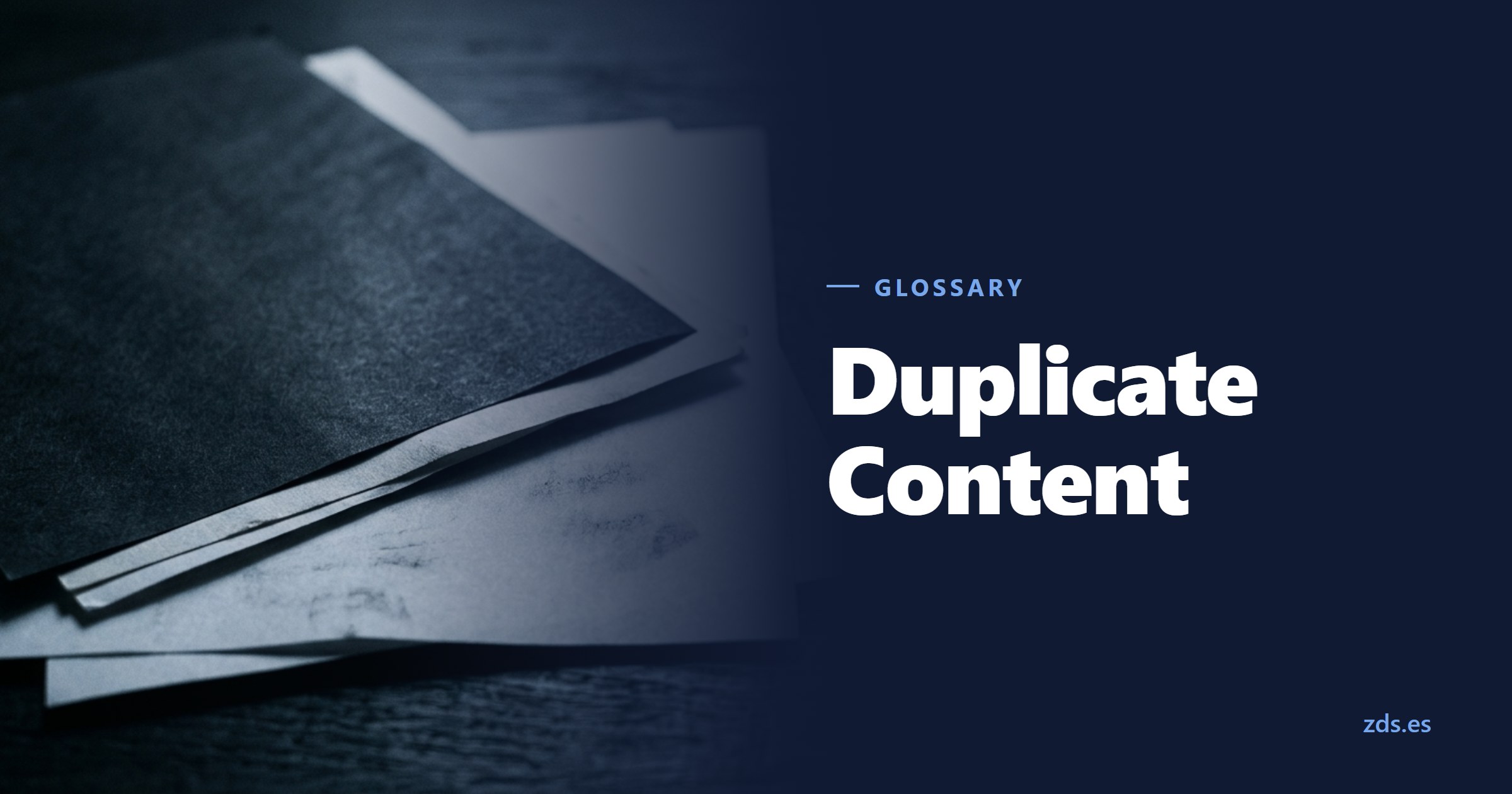 Carbon paper over two offset sheets, the lower one fainter — beside the title Duplicate Content