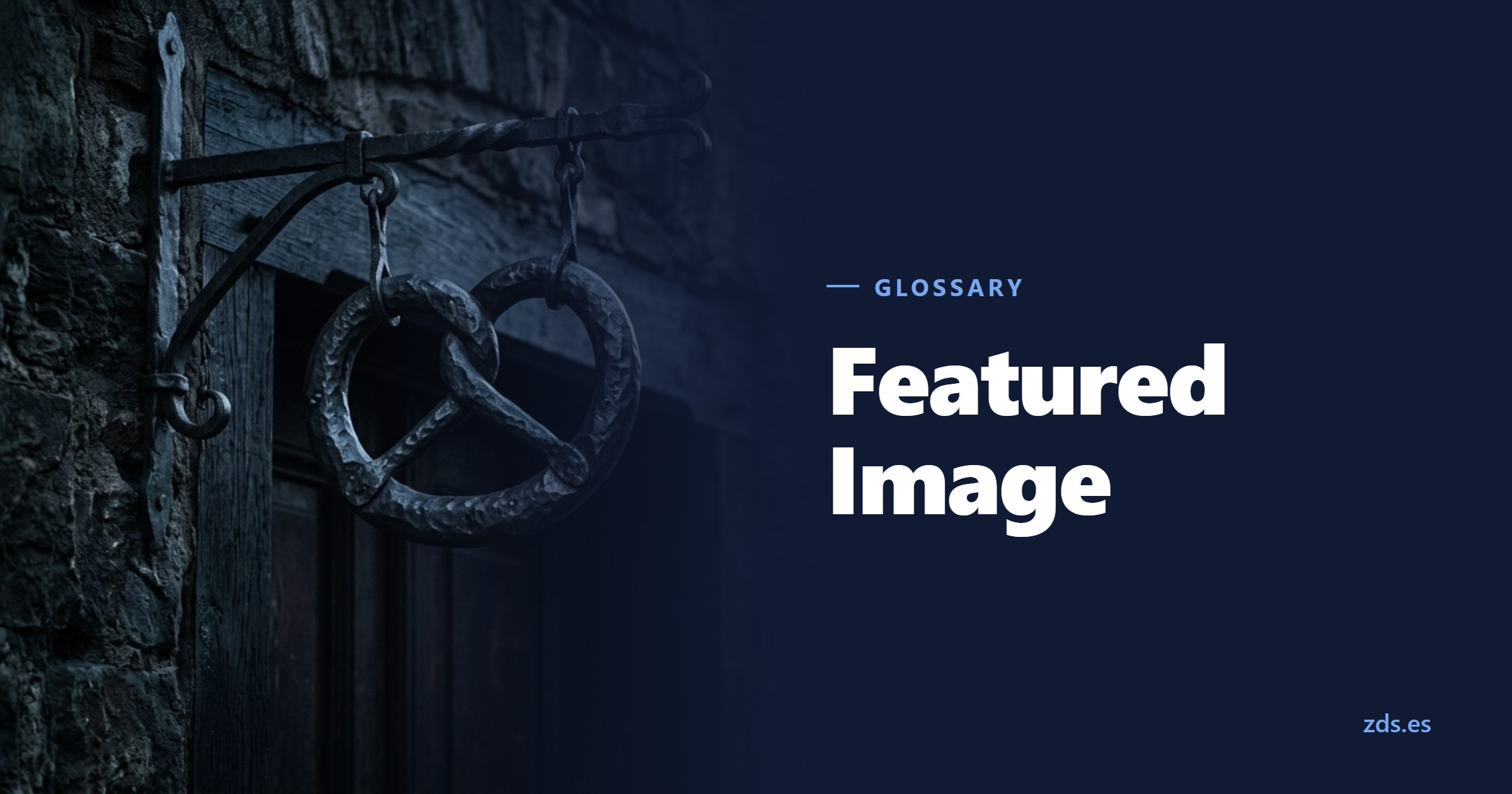 A wrought iron guild sign shaped like a pretzel above a doorway — beside the title Featured Image